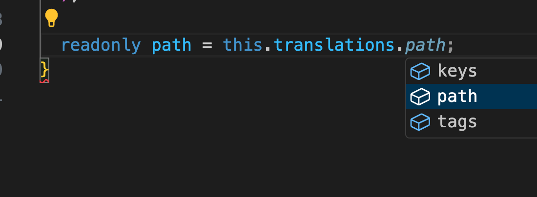 Example of IDE auto-completion