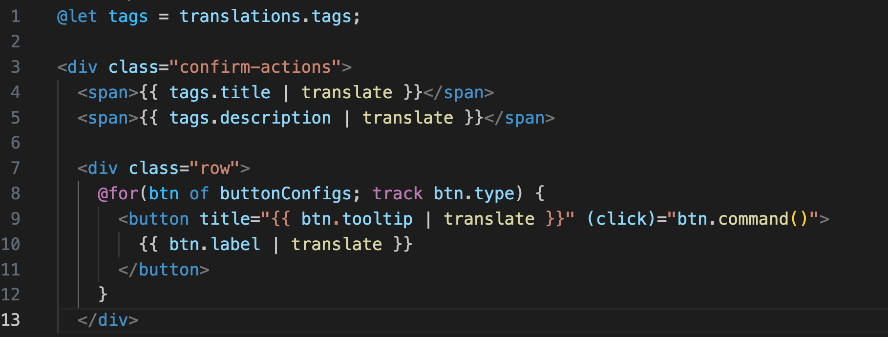 Example of using @let